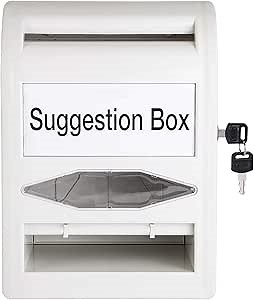 Amazon.com : Amazon Basics ABS Suggestion Box with Lock and Key, Donation/Ballot Box,‎ 8.2" x 4.7" x11.3'' , Non-clear : Office Products