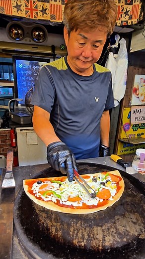 2.9M views · 2.7K reactions | Korean Street Food Pizza Crepe Crispy Cheesy Snack Made Fresh #koreanfood #southkorea #foodie | Ktable | Facebook