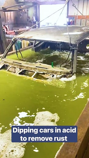 This company dips cars in acid to remove rust from classic cars. #cars #restoration #insiderbusiness