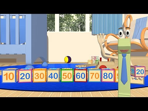 Counting by Tens - 10 to 100 with blocks train