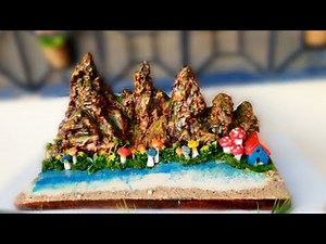 How to make Styrofoam Mountains | DIY Landscape | Fairy Garden Craft