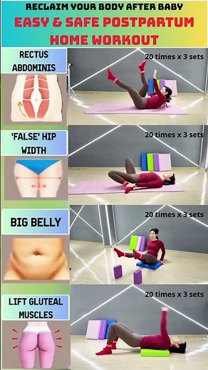 Postpartum home workout for beginners✅