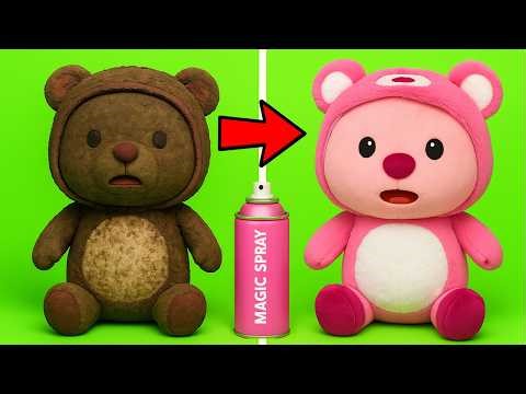 Satisfying ASMR BEAR Plushie Cleaning & Restoration - No Talking Deep Cleaning | Family & Plushies