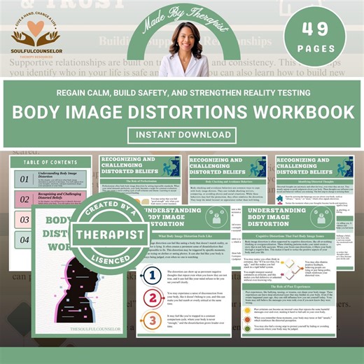 Body Image Distortions Workbook | Body Acceptance Journal | Teens & Adults | Printable PDF | Self-help Therapy Workbook | Body Image Support - Etsy