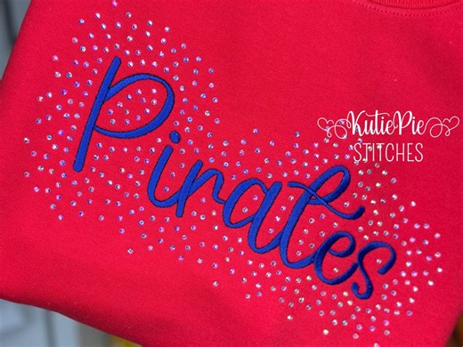 Pirates Mascot Embroidery Design AND SS10 Rhinestone or Spangle Template Design - Etsy