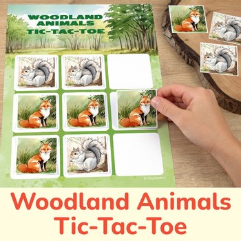 Woodland Animals Tic-Tac-Toe, Simple Strategy Game for Visual & Cognitive Skills