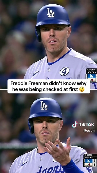 Freeman has two stolen bases on the season 😅 #baseball #MLB #Dodgers #Diamondbacks #ESPNSocial