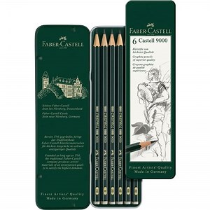 Lápices Faber-Castell 9000 con 6 Piezas