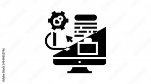 integration system glyph icon animation Stock Video