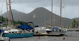 Mediterranean cyclone Ianos in Nidri on the 18th of September 2020 - Lefkas island Greece