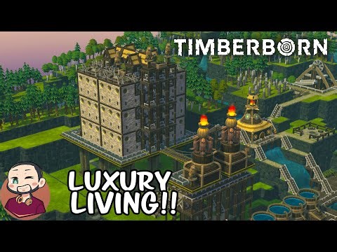 High Rise U-Shape Housing Design!! | Let's Play - Timberborn (Miniature Challenge)