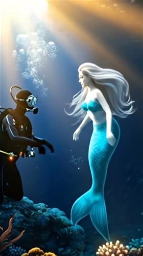 scuba diver rescue the gaint mermaid #rescue #shorts