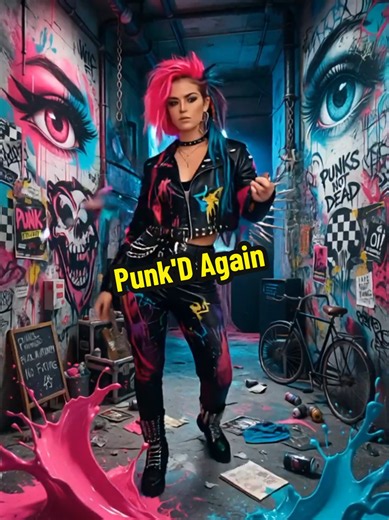 Punk'D Again 🩷🩵 I wanted it to glitch 😅😅 but in a good way... Sometimes it's best to let the AI do it's own thing ... #punk #punkd #greenday #freakshowmafia🥀 #😈🐺purge_wolf_army🐺😈