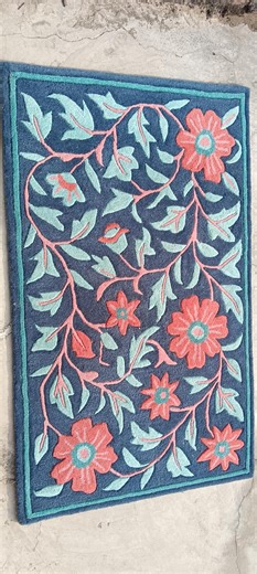 Hand Tufted Floral Wool Rug, Blue Botanical Area Carpet, Handmade Indian Flower Rug for Living Room Bedroom Home Decor - Etsy