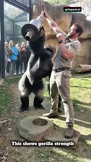 Gorilla shows incredible strength compared to humans