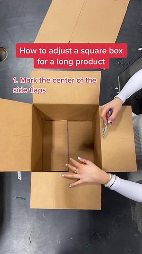 Don’t let your packaging materials go to waste! Let’s transform a square box into a long rectangular one! #smallbusiness #hack #ecommerce