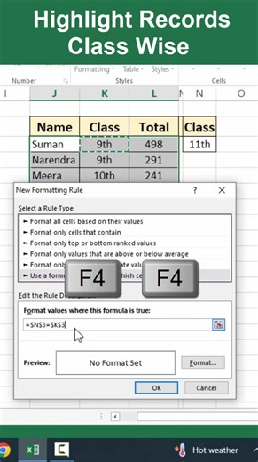 👌 Filter Formula in ms Excel | Highlight Multiple rows in ms excel | Highlight records Class wise in ms excel | Conditional formatting | Excel Interview Question | ms Excel hacks | | Microsoft Excel | Data entry in ms excel #msexceltips #shorts #viral #reels | #excel #MSExcelshortcut #excelshortcutkeys #deepakyadavsir #DataEntry | Deepak Yadav Sir