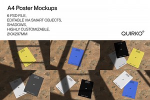 A4 Poster Mockups - Quirko mockup