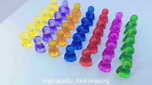 Wholesale 23mm Translucent Acrylic Pieces Cartoon Figure Children's Toy Game Pieces Board Game for Card Ludo Game