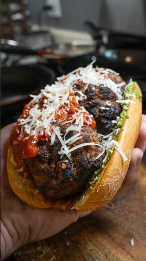 The BEST Meatball Sub I've EVER HAD!!? #cooking #food #recipe #foodasmr #meatballs
