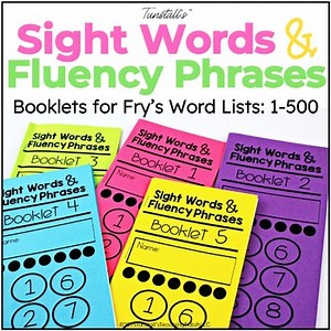 Sight Words Books Fluency Phrases Booklets | High-Frequency Words Book| Editable
