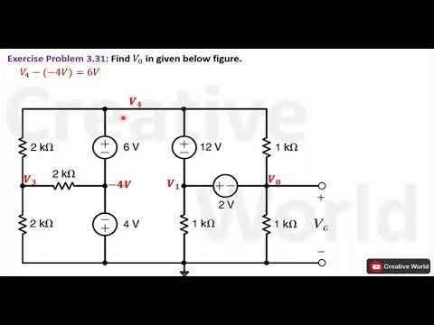 Chapter 3 Exercise problem 3.31 Solution | Super Node Analysis| Linear Circuit Analysis