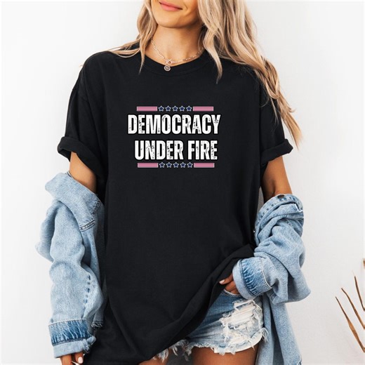 Democracy Under Fire, Trending Shirt, USA Flag White House Shirt, Political Statement Tee, White House Sweatshirt, Politic Gift - Etsy