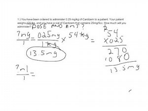 Paramedic Dose and Amount Calculation: Cardizem