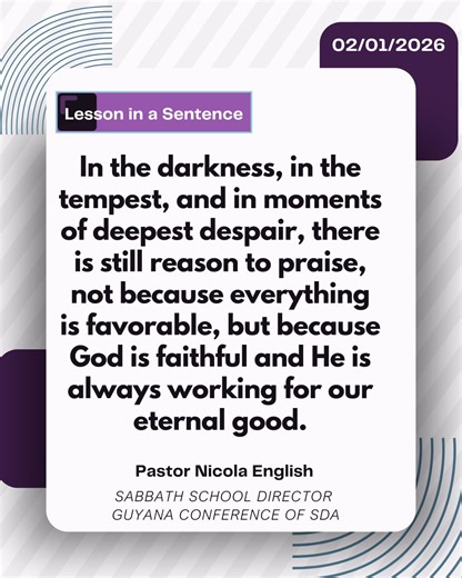 Sabbath School Lesson Discussion for Adventists | Lesson in a Sentence | Facebook