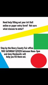 Help for art hall entries….tomorrow from noon to 3pm! | Henry County Fair
