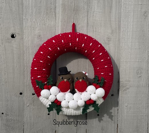 Crochet Festive Robin Wreath Pattern: Christmas Decor (PDF Pattern) - Etsy