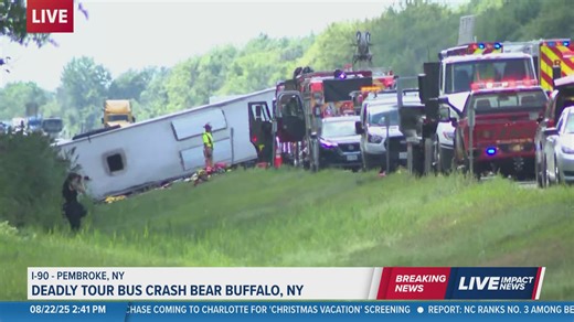 Multiple people dead after tour bus crash near Buffalo, NY