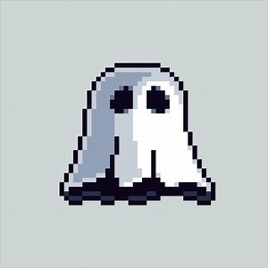 Download Pixel art illustration Spooky Ghost. Pixelated Ghost. Scary Spooky Ghost pixelated for the pixel art game and icon for website and video game. old school retro. for free