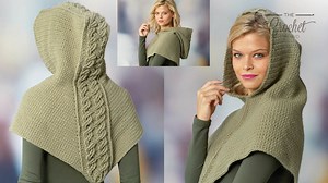 Cabled Hooded Cowl Crochet Pattern   Tutorial