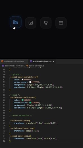 Icons hover effect using html and css #shorts #viral #coding #programming