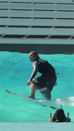 Surfing in a wavepool is the same as skating in a skatepark… #surf #surfing #wavepool #waves