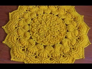 crochet mandala doily #12/crochet table runner/alfombra mandala de ganchillo