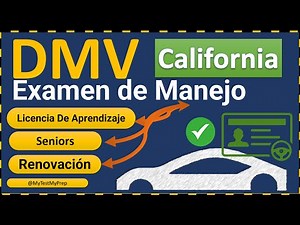 Examen de Manejo California 2023 DMV Licencia de Aprendizaje Mayores (Seniors) Renovación