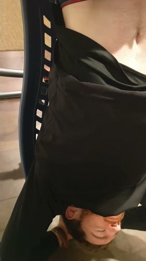 Inversion table triple back crack pop