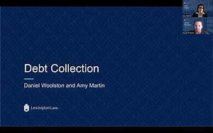 Join us in learning about debt collection with Amy Martin, Director of Special Projects, and Daniel Woolston, Supervising Attorney, here at Lexington Law. ⁣ ⁣ Watch our newest webinar here: https://www.lexingtonlaw.com/education/webinar/debt-collection-webinar?tid=31957 ⁣ #LexingtonLaw #Credit #CreditRepair #CreditEducation #DebtCollection #Webinar | Lexington Law Firm