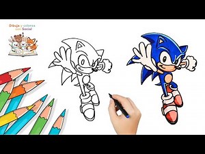 Cómo dibujar a Sonic the Hedgehog y colorear | Tutorial de Dibujo Rápido y Fácil