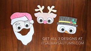 9.6K views · 45 reactions | Print + color Christmas masks for kids. Easy, fun, and inexpensive activity for class Christmas parties! Get the printables here: https://www.itsalwaysautumn.com/holiday-masks-print-color-kids.html | It's Always Autumn | Facebook