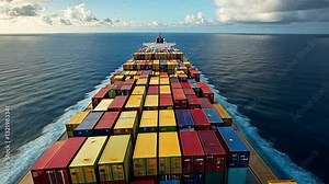 Cargo Ship at Sea: Global Trade and Maritime Transportation