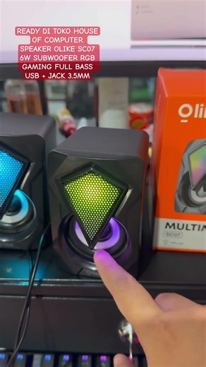 READY DI TOKO HOUSE OF COMPUTER SPEAKER OLIKE SC07 6W SUBWOOFER RGB GAMING FULL BASS USB +JACK 3.5MM