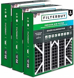 Amazon.com: Filterbuy 20x25x6 Air Filter MERV 8 Odor & Allergy Defense with Activated Carbon (3-Pack), Pleated HVAC AC Furnace Filters for AprilAire Space-Gard & Lennox (Actual Size: 19.75 x 24.25 x 6.00) : Home & Kitchen