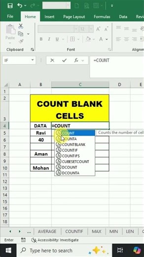 Excel COUNTBLANK Formula | Blank Cells Count Kaise Kare|Day-8