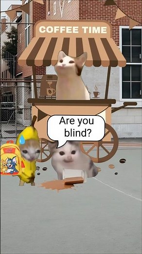 German cat cold coffee drops & banana cat baby cry 🐱❤️ #catmemes #cat #shorts #fyp #bananacat