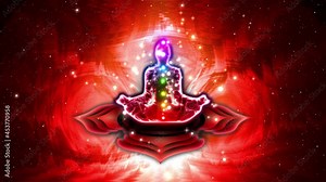 Root Chakra Meditation, controlling and activating the root chakra Stock Video