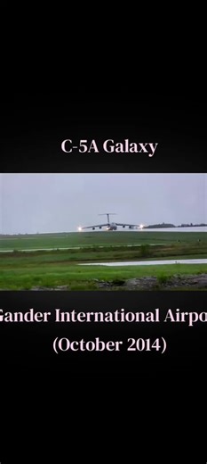 The largest aircraft in the United States Air Force fleet - Lockheed C-5A Galaxy (69-0012) - screaming down the wet, 10,500 foot runway at Gander International Airport (CYQX) #C5 #gander #labrador #newfoundland #Aviation