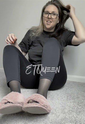 Fuzzy Slippers & Red Nylon Toes